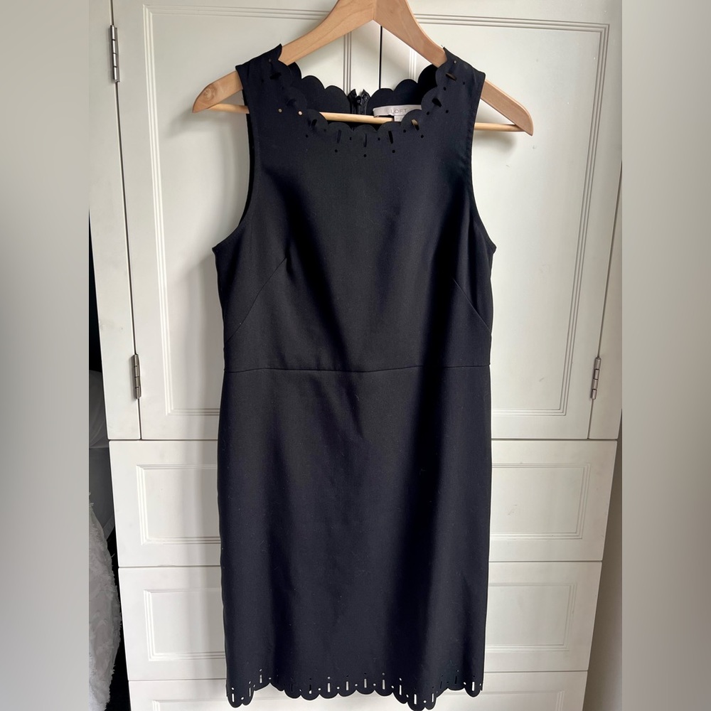 Sleeveless scalloped neckline LOFT dress 6P black